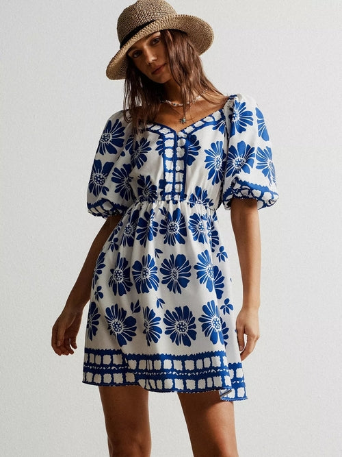 Paolo Floral Puff Sleeve Dress