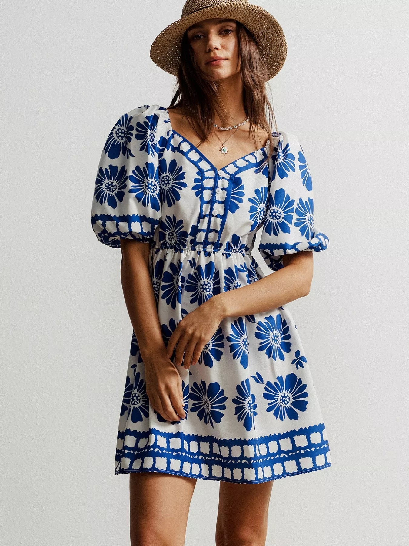 Paolo Floral Puff Sleeve Dress